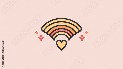 Obraz na płótnie A cute illustration featuring a WiFi signal with a heart, Generative AI illustrations. w salonie