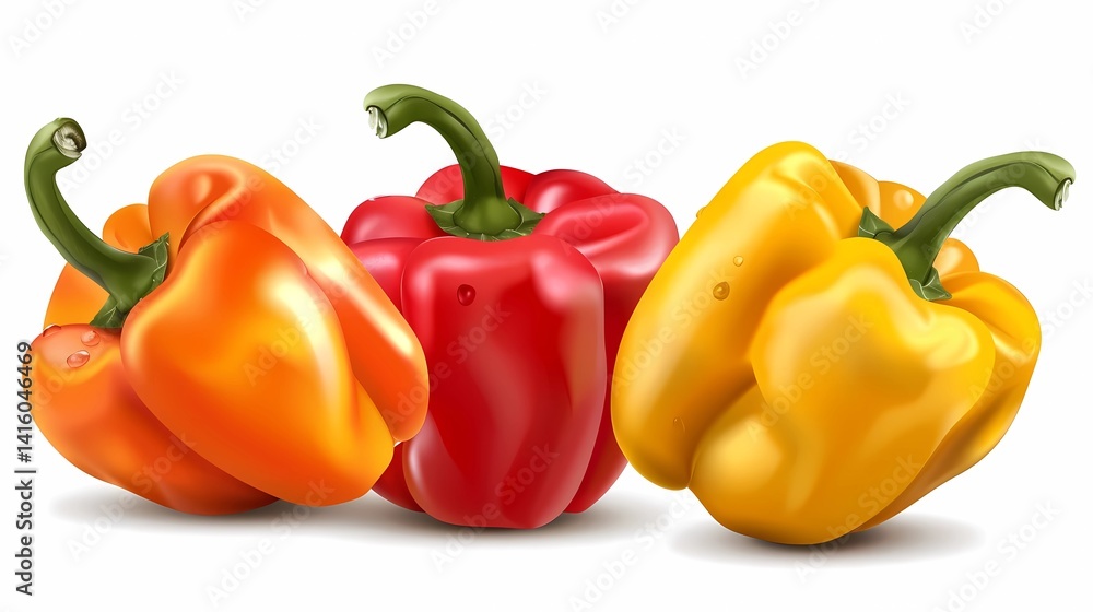 A fresh peppers isolated on transparent background, Generative AI illustrations.