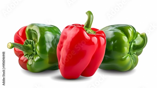 Obraz na płótnie A fresh peppers isolated on transparent background, Generative AI illustrations. w salonie