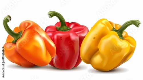 A fresh peppers isolated on transparent background, Generative AI illustrations.