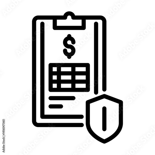 insurance outline icon. clipboard black line illustration.