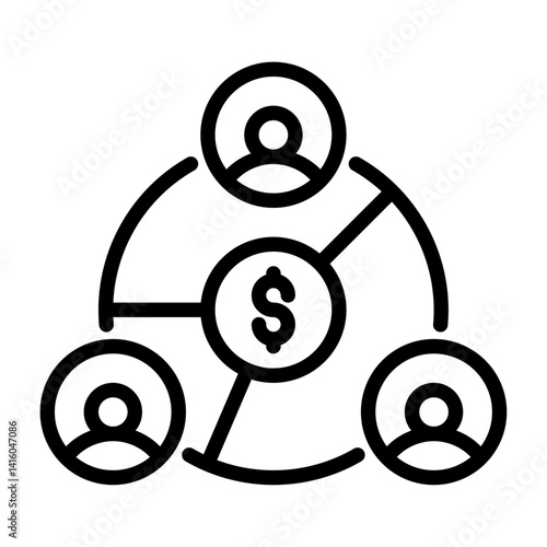 shareholder outline icon. stockholder black line illustration.