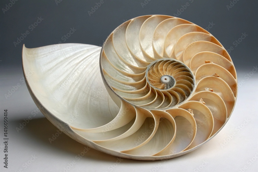 Obraz premium nautilus shell on black