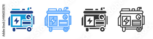 Generators icon set multiple style collection
