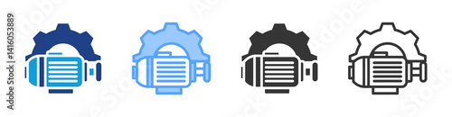 Motors icon set multiple style collection