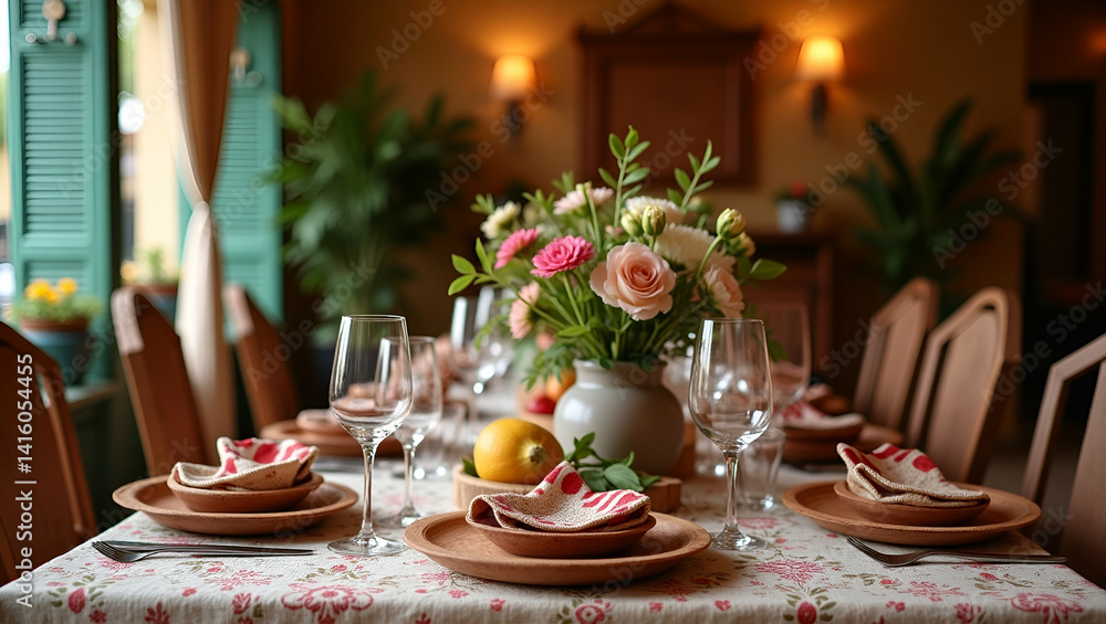 Elegant Festa Junina Rustic Table Setting with Wooden Accents, Artisanal Linen, and Culturally Enriched Ambiance - Perfect for Event Displays - Photo Stock Concept Elegant Festa Junina Rustic Table Setting with Wooden Accents, Artisanal Linen, and Culturally Enriched Ambiance - Perfect for Event Displays - Photo Stock Concept