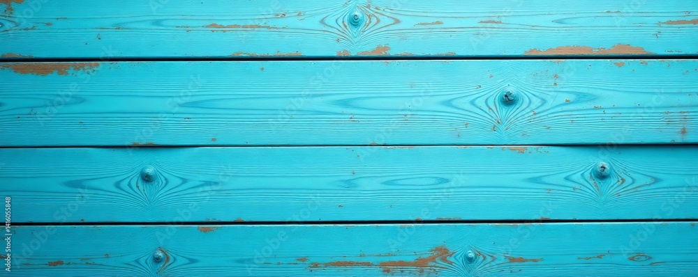 Naklejka premium Retro styled beach wood background with aged blue wooden planks, blue, color