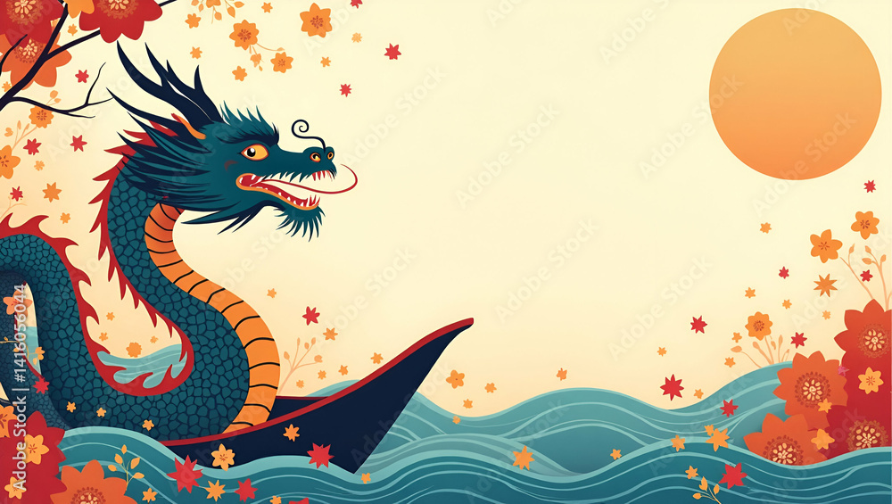 Sleek Dragon Boat Festival Event Graphics: Modern Typography & Balanced Color Palettes for Cultural Marketing - Empty Space for Customization Sleek Dragon Boat Festival Event Graphics: Modern Typography & Balanced Color Palettes for Cultural Marketing - Empty Space for Customization