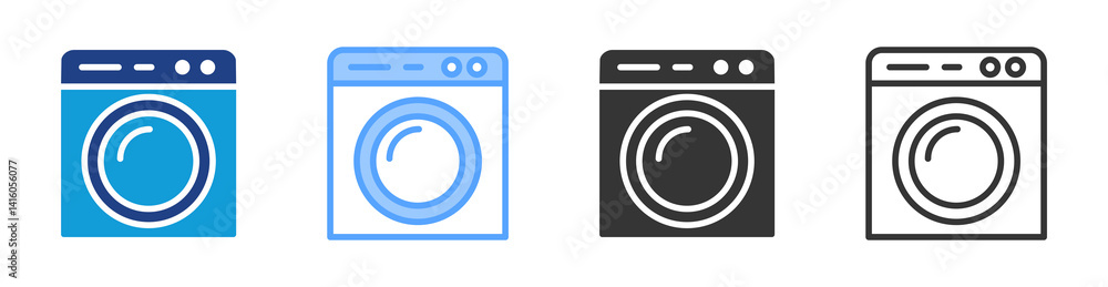 Washing Machine icon set multiple style collection Washing Machine icon set multiple style collection
