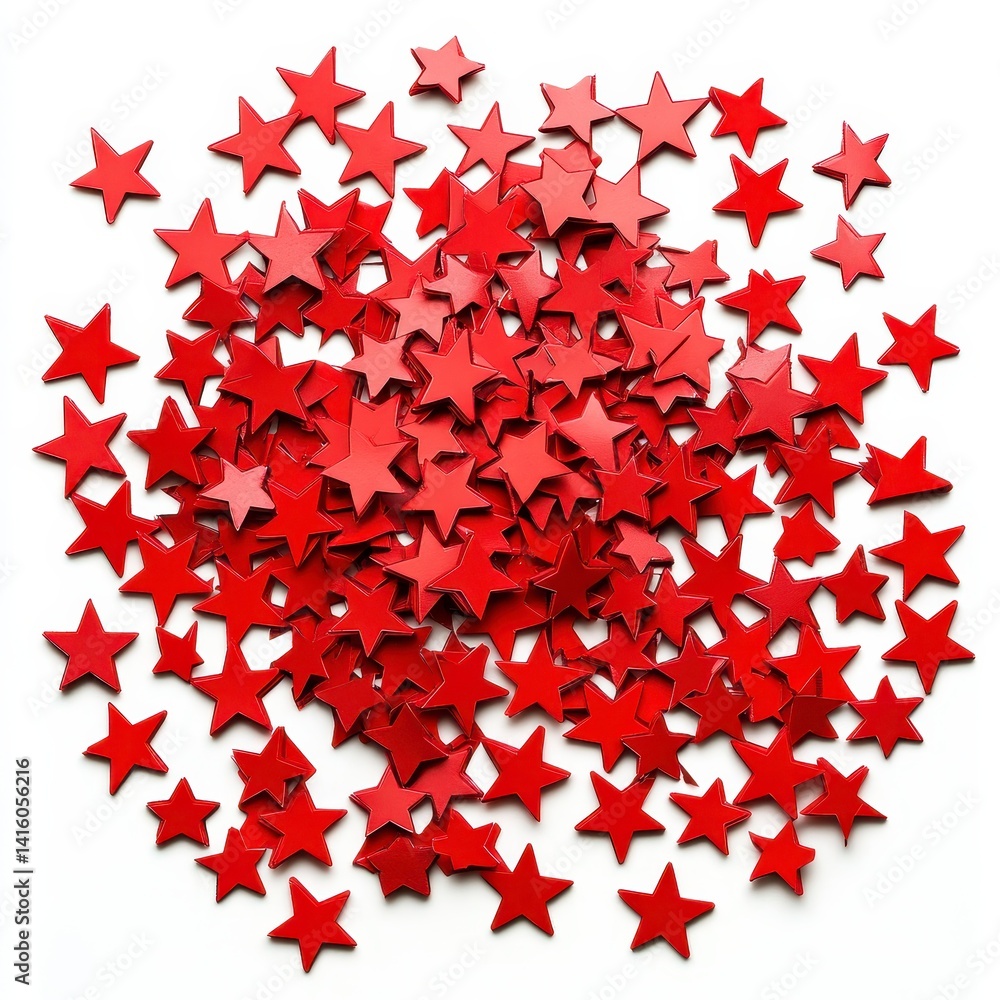 Scattered Red Stars on White Background Decorative Star Shapes for Festive Celebrations and Design Elements Flat Lay Scattered Red Stars on White Background Decorative Star Shapes for Festive Celebrations and Design Elements Flat Lay