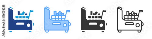 Deep Fryer icon set multiple style collection