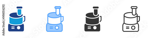 Food Processor icon set multiple style collection