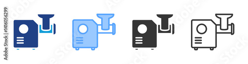 Meat Grinder icon set multiple style collection