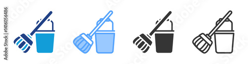 Mop icon set multiple style collection