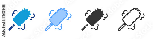 Feather Duster icon set multiple style collection