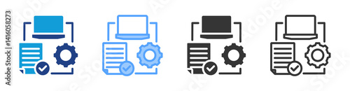 Process Request icon set multiple style collection