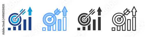 Targeted Performance icon set multiple style collection