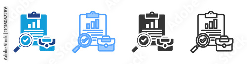 Job Evaluation icon set multiple style collection