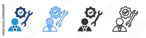 Necessary Skills icon set multiple style collection