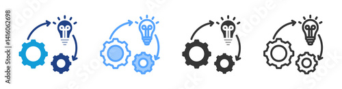 Implementation icon set multiple style collection