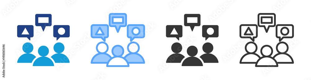 Heterogeneity icon set multiple style collection Heterogeneity icon set multiple style collection