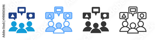Heterogeneity icon set multiple style collection