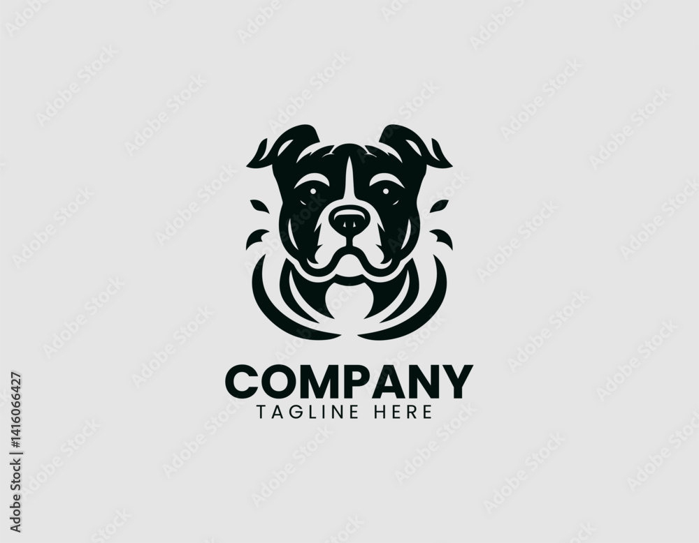 Pitbull Dog Vector Logo Design, Strong Powerful Pitbull Logo Pitbull Dog Vector Logo Design, Strong Powerful Pitbull Logo