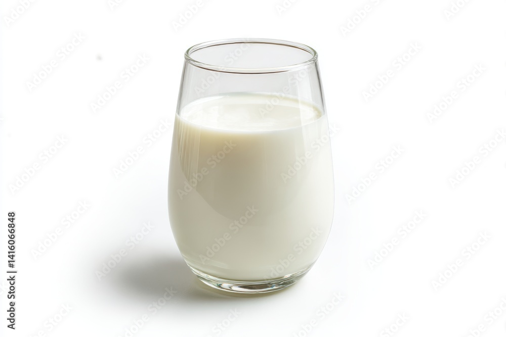 Glass full of fresh milk isolated on white background Glass full of fresh milk isolated on white background