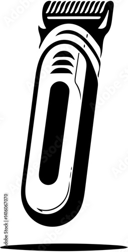 simple black and white hair clipper illustration, vector illustration 