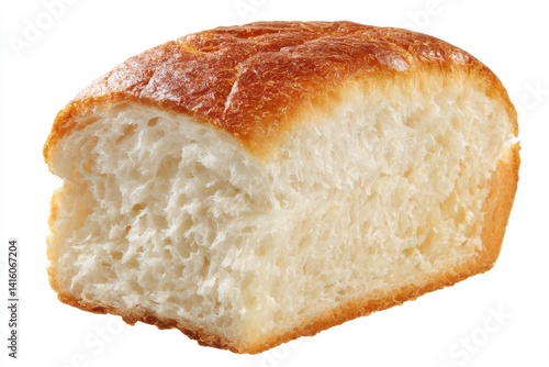 Loaf of fresh bread close up on white background