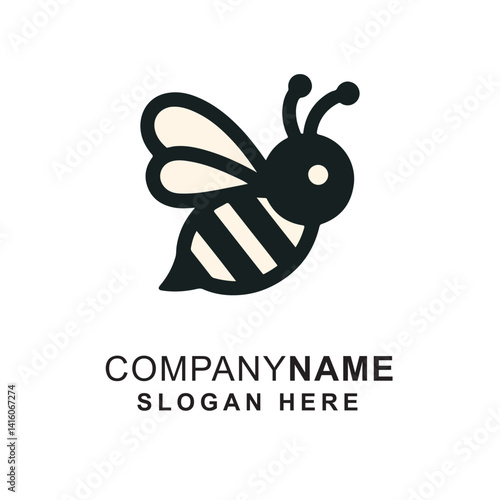 simple bee logo vector illustration