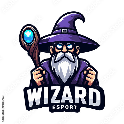 wizard mascot logo vector illustration