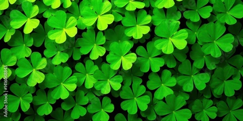 Vibrant Green Clover Leaf Background Texture A Lush Display of Nature's Emerald Gemstones