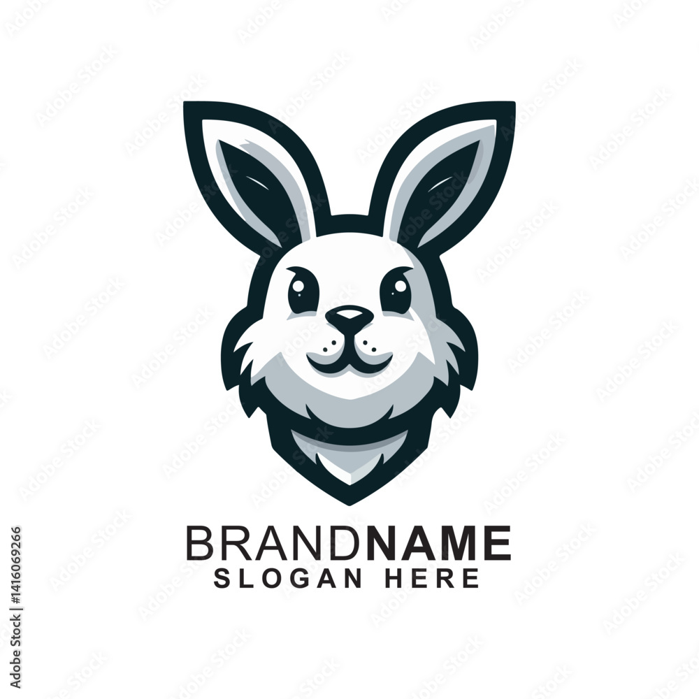 Fototapeta premium bunny head mascot logo vector illustration