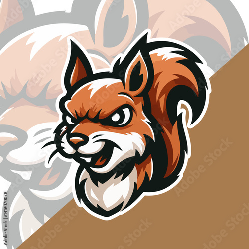 squirrel mascot logo vector illustration