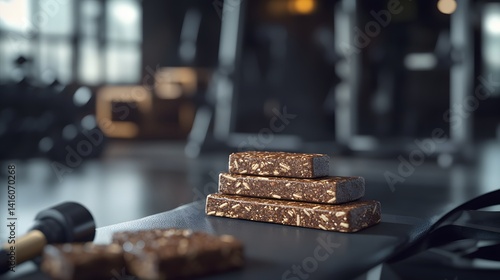Wallpaper Mural Stack of clean label chocolate bars in a gym environment highlighting nutritional benefits for fitness enthusiasts Torontodigital.ca