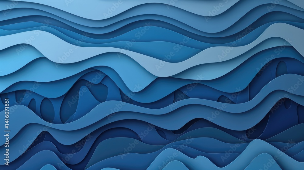 Layer blue paper cut texture. Abstract wavy pattern design. Background image of gradient blue color with wavy pattern. Background image of gradient paper cut with wavy texture. Ocean concept. AIG51. Layer blue paper cut texture. Abstract wavy pattern design. Background image of gradient blue color with wavy pattern. Background image of gradient paper cut with wavy texture. Ocean concept. AIG51.