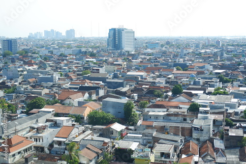  a wide aerial view of an urban residential area