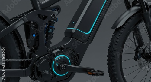 Electric bike motor close-up