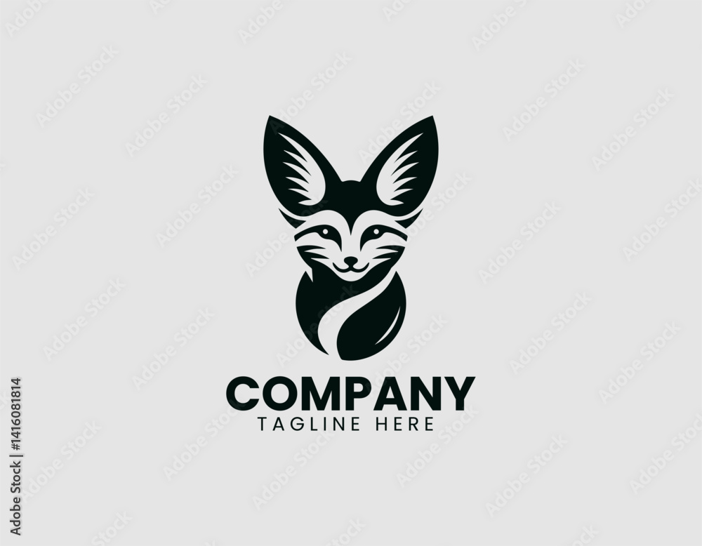 Fennec Fox Vector Logo Design, Adorable Fennec Fox Illustration Logo Fennec Fox Vector Logo Design, Adorable Fennec Fox Illustration Logo