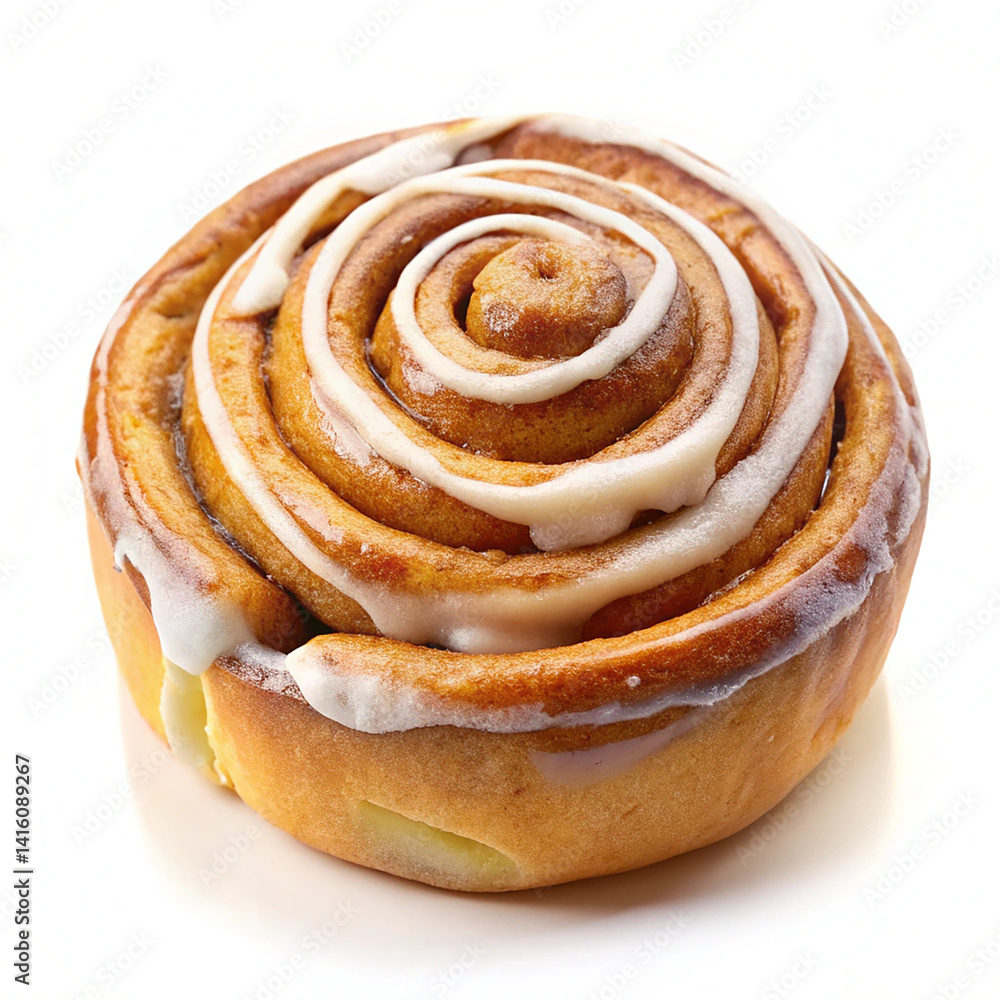 Cinnamon roll on white background Cinnamon roll on white background