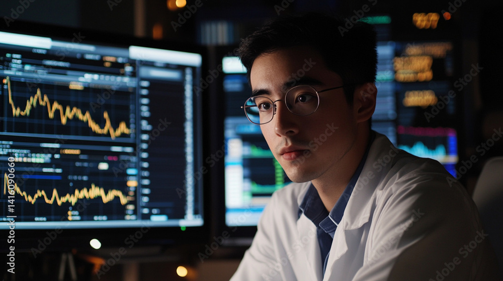Office workers analyzing graphs and data, Generative AI
Office workers analyzing graphs and data, Generative AI