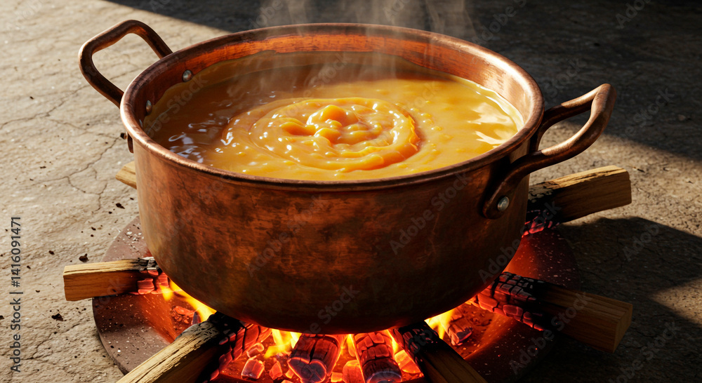 Rich and creamy, this traditional Brazilian dessert made from corn simmers in a rustic copper pot over an open flame, delivering a warm, comforting, and nostalgic flavor.
Rich and creamy, this traditional Brazilian dessert made from corn simmers in a rustic copper pot over an open flame, delivering a warm, comforting, and nostalgic flavor.