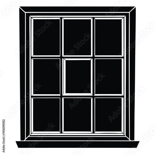 Isolated Office Window on White Background