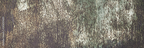 Old rusty metal texture. Rust on the surface of the iron wall. Panoramic background for grunge design.
