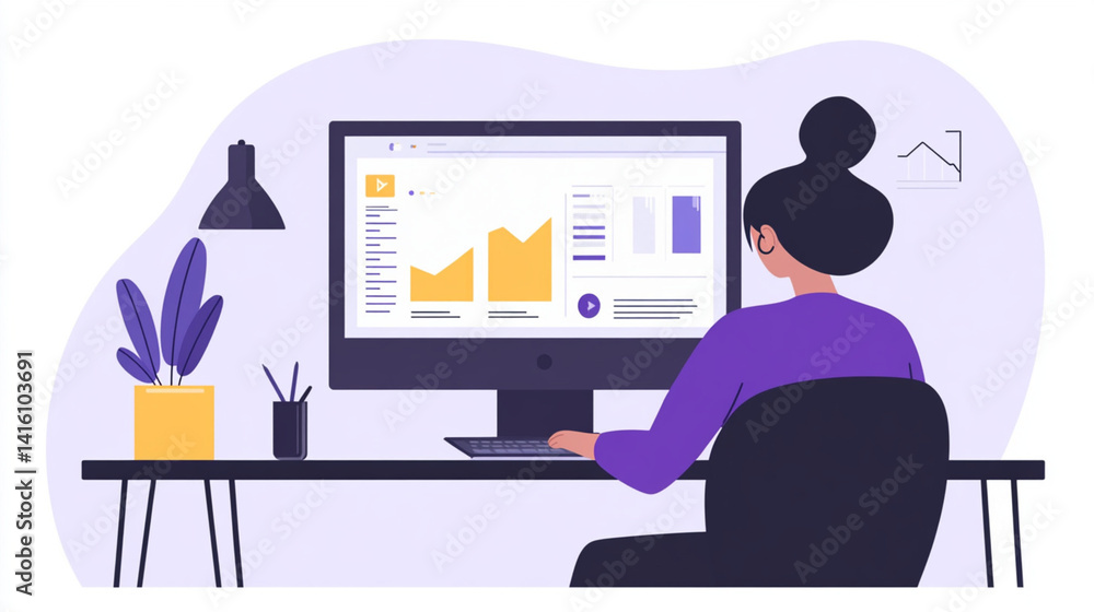 Office workers analyzing graphs and data, Generative AI
Office workers analyzing graphs and data, Generative AI