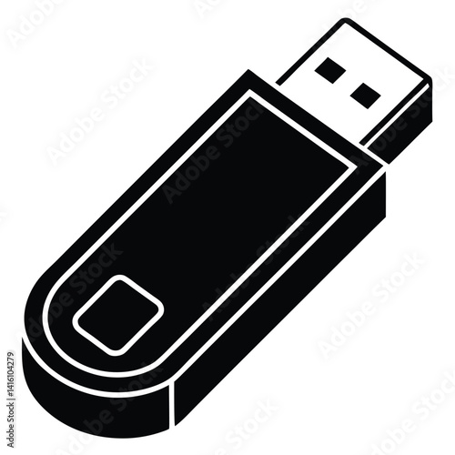 Isolated USB Drive on White Background