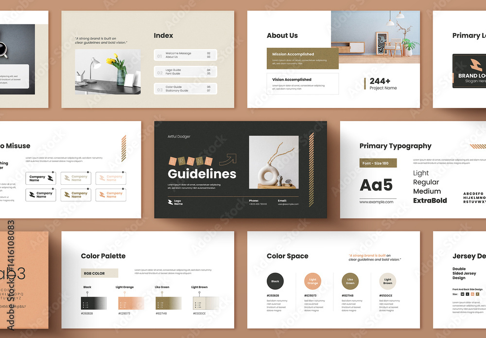 Brand Guideline Presentation Template for Creative Teams Stock Template ...