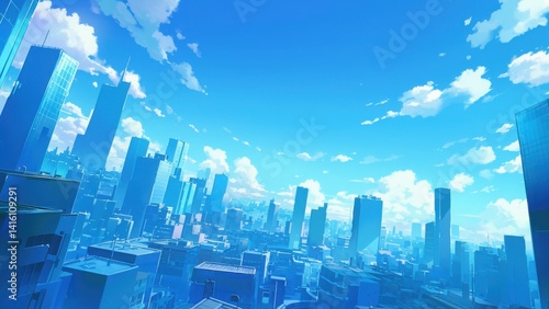 青空の下に広がる現代的なビル街