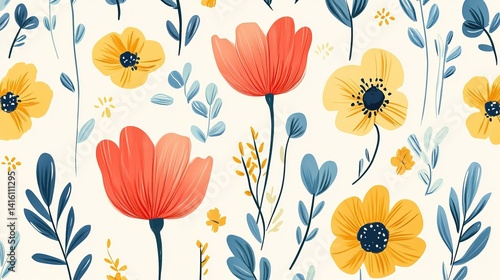 Wallpaper Mural Beautiful colorful floral background Torontodigital.ca